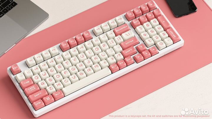 Кейкапы Сет Akko Sakura Bear OEM (122-key)