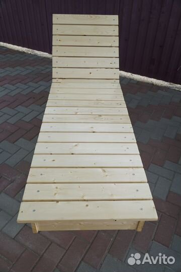 Шезлонг лежак деревянный