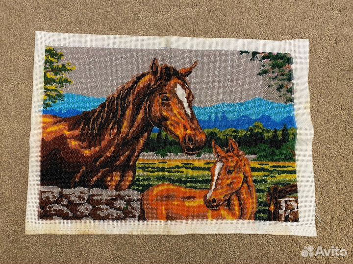 Картина из бисера «Лошади»