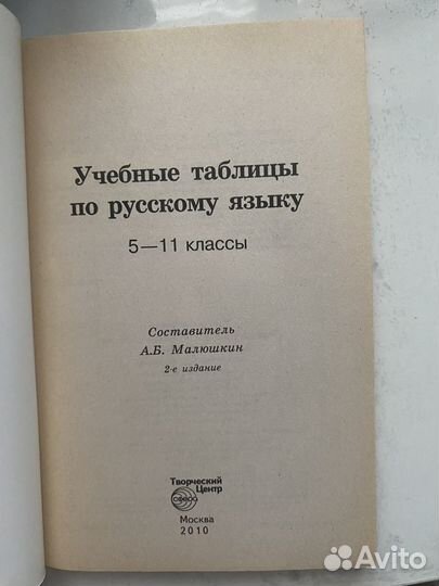 Учебные таблицы по русскому языку 5-11 класс