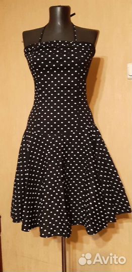 XS Платье в горох хлопок Италия