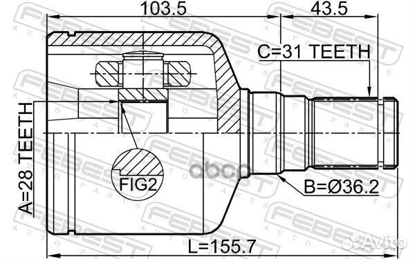 ШРУС ford mondeo/S-MAX/galaxy 06-15 внут.лев. 2