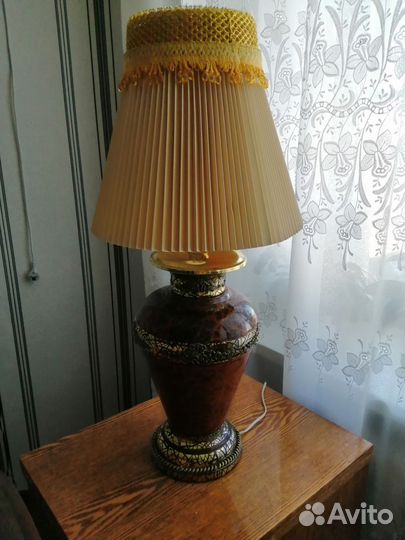 Лампа настольная с абажуром винтаж