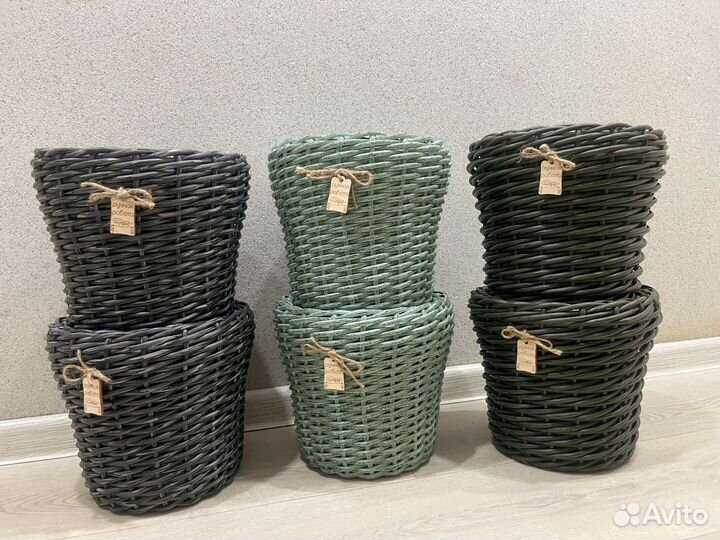 Кашпо для цветов из ротанга 5 литров