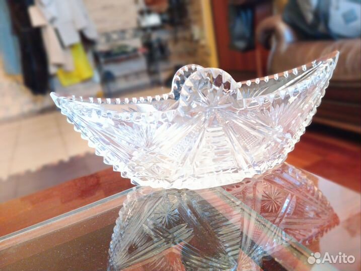 Салатник хрустальный, бокал СССР