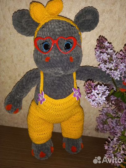 Мягкая игрушка Бегемот Боня