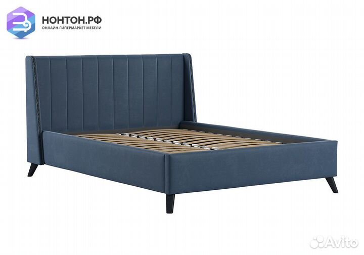 Кровать Мелисса серо-синяя