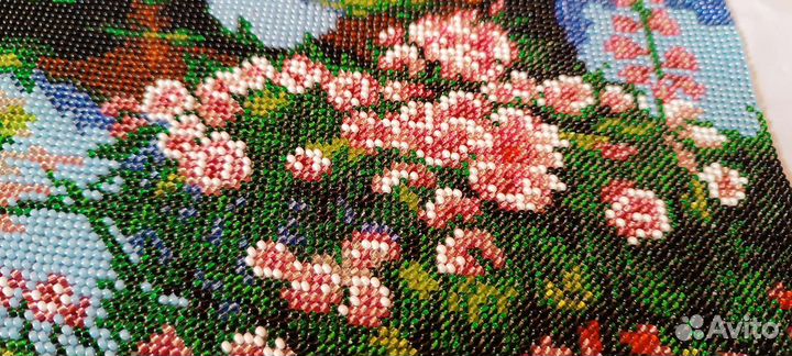 Картина бисером деревенский пейзаж