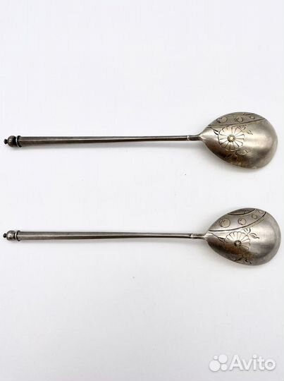 Набор 2 чайные ложки 9 Артель серебро 84 проба