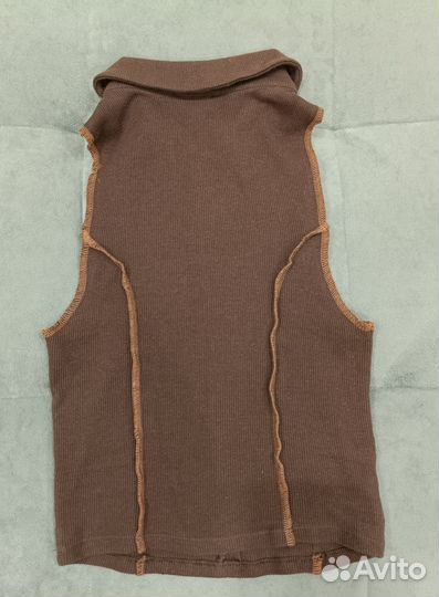 Коричневый топ с замком xs