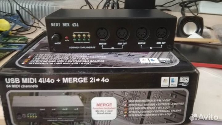 UM4X4 USB midi интерфейс 4 IN 4 Out 64 midi каналы