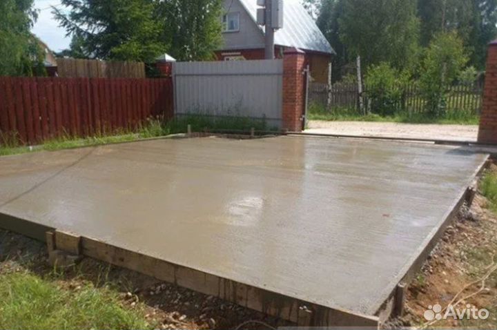 Заливка бетона, фундамент,парковка, отмостка