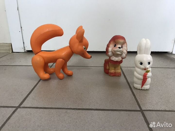 Мягкие, резиновые игрушки ссср. звери. Дутыши