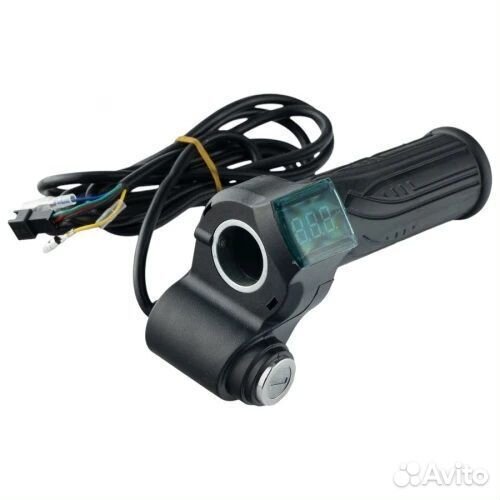 Ручка газа с вольтметром и замком зажигания AVS-07 кабель 1,7м для электросамокатов электровелосипед