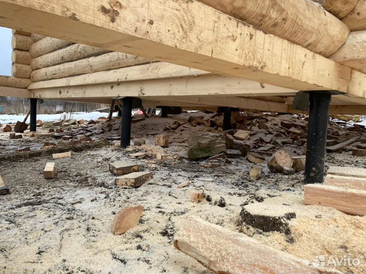 Винтовые сваи под сруб