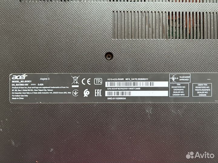 Ноутбук acer aspire 3