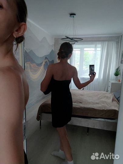 Платье мини атласное m 44