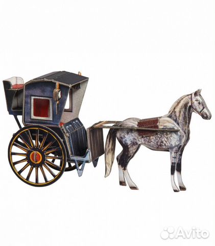 Лошадь Колесница Конструктор 3Д Пазл Игрушка Умбум