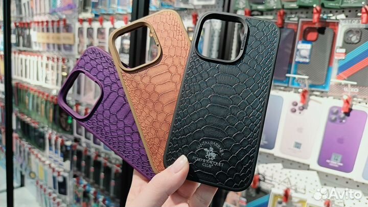 Кожанный чехол для iPhone 14 Pro Max polo ориг