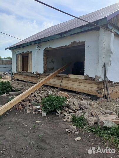Замена венцов подъём дома на фундамент