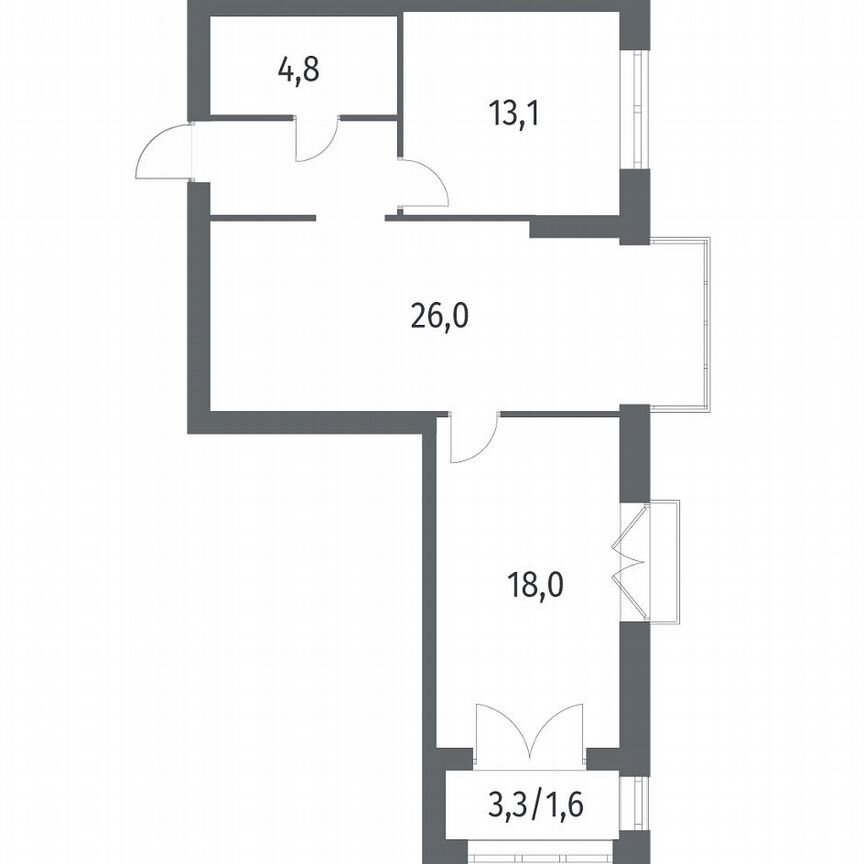 2-к. квартира, 68,8 м², 10/11 эт.