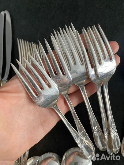 Набор винтажных посеребренных приборов, США