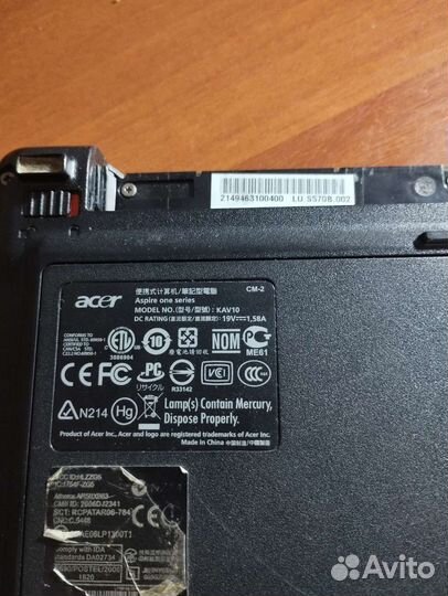 Нетбук acer one kav10