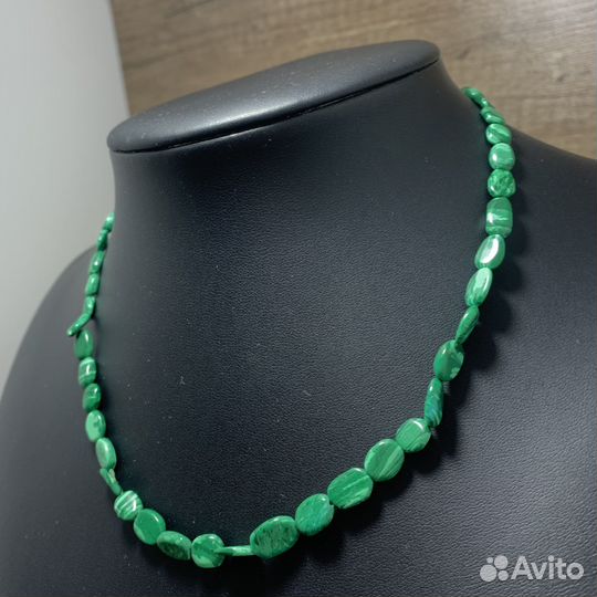 Винтажное Ожерелье Малахит Бусы Ретро