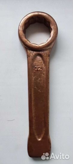 Омеднённый накидной ударный ключ на 32