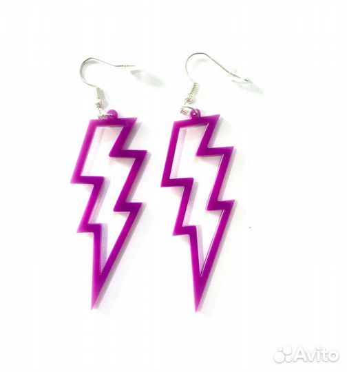 Серьги- молния контур в стиле 80-90х