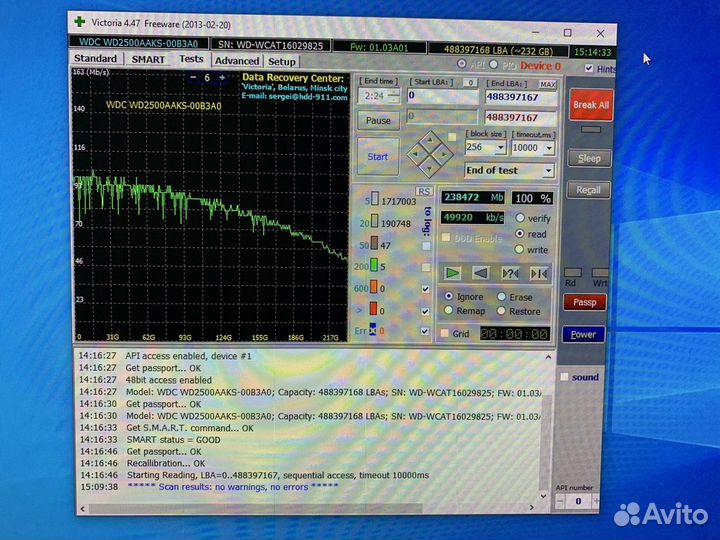 Жесткий диск WD 250Gb wd2500aaks