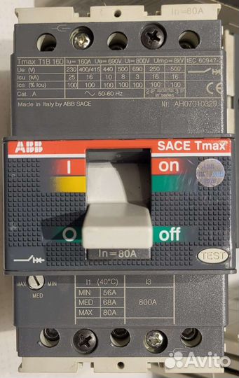 Автоматический выключатель abb t1b 160A