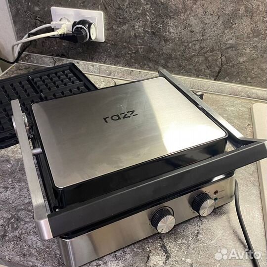 Электрогриль+ вафельница новая