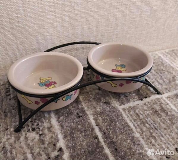 Миски для кошек и собак керамические на подставке