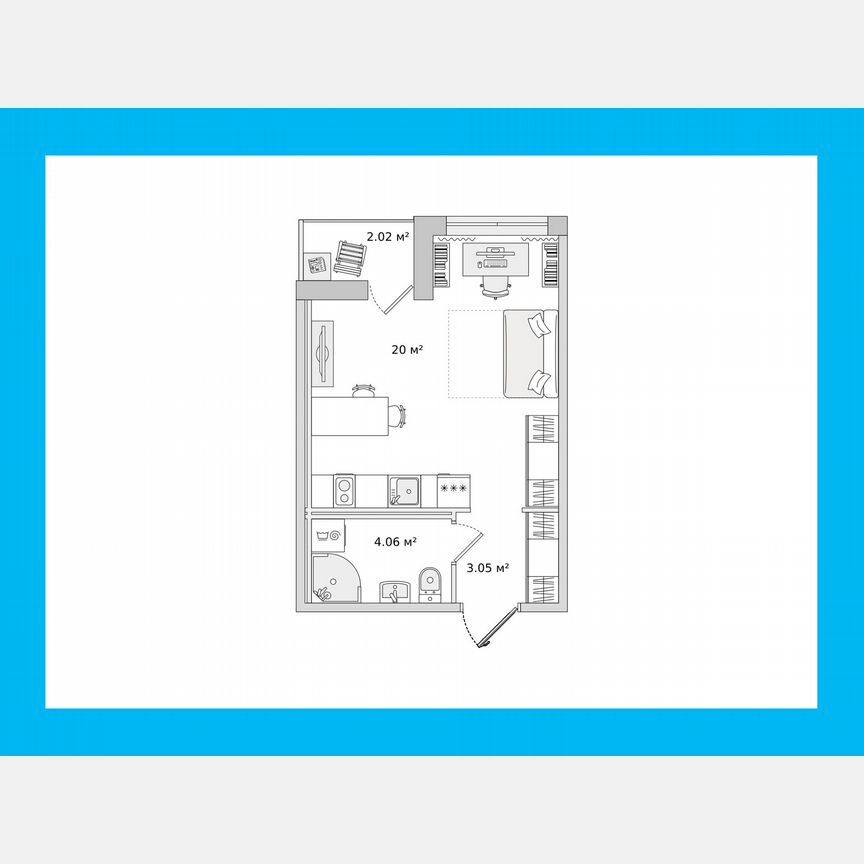 Квартира-студия, 27,7 м², 9/15 эт.