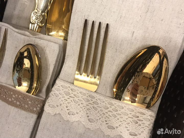 Ложки мельхиор Золотая роза