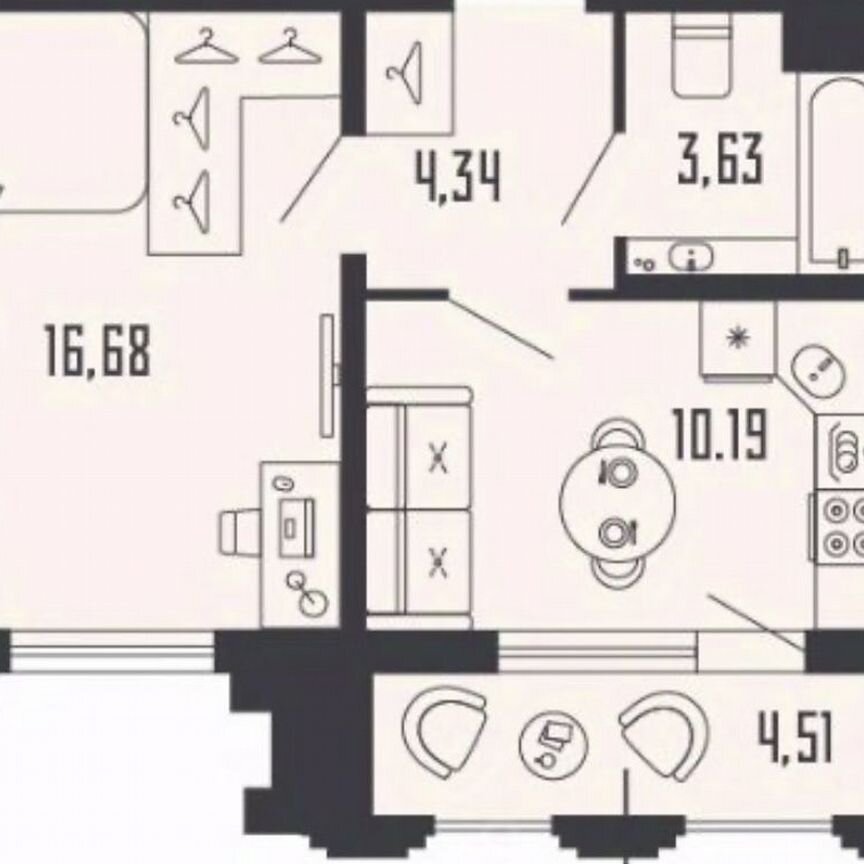 1-к. квартира, 37 м², 9/25 эт.