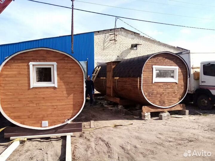 Баня бочка Квадро под ключ