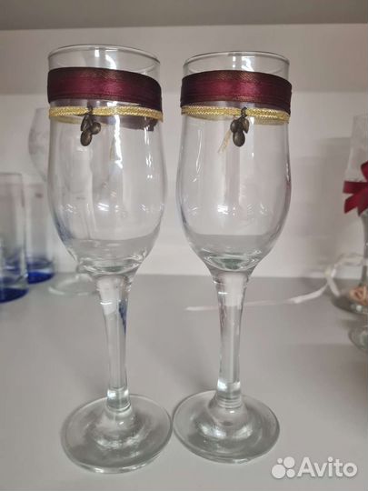 Свадебные бокалы ручной работы