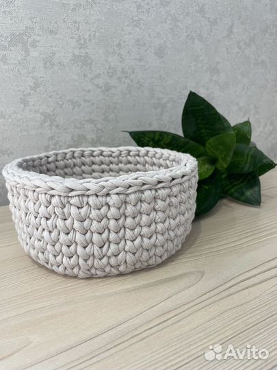 Корзина из трикотажной пряжи