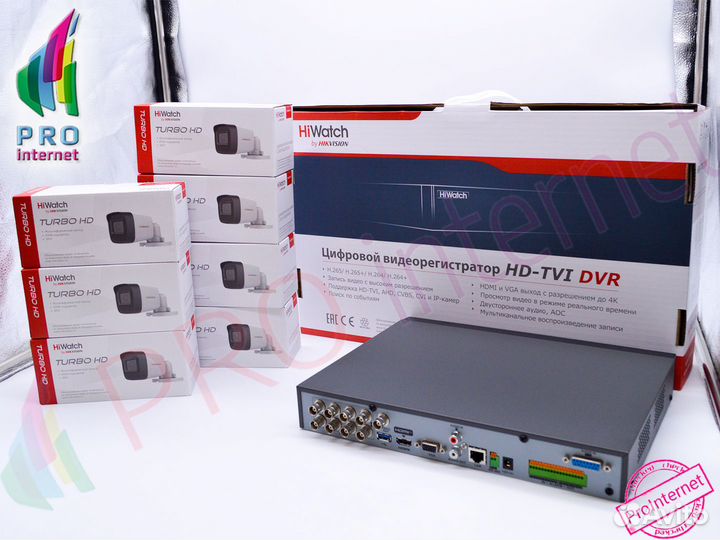 Видеонаблюдение со звуком для улицы 7шт