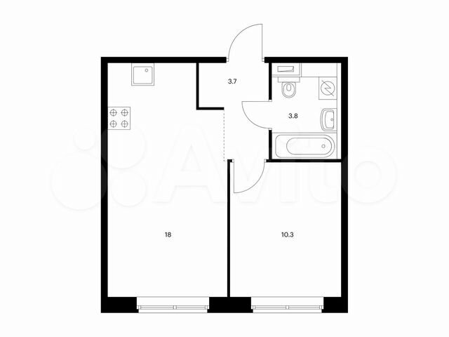 1-к. квартира, 35,8 м², 9/9 эт.