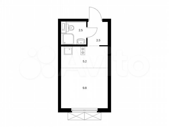 Квартира-студия, 20 м², 13/23 эт.
