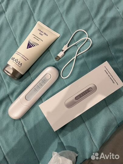 Аппарат для ультразвуковой чистки лица +гель