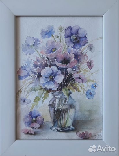 Картина акварель цветы