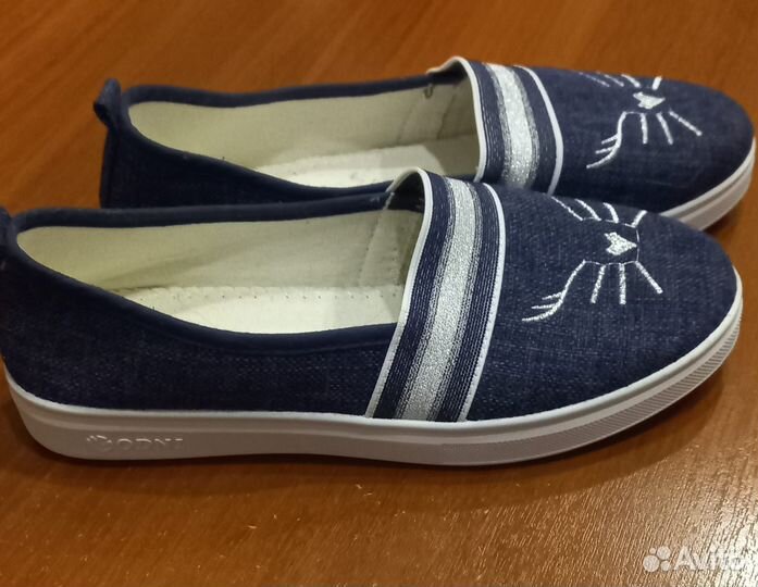Слипоны джинсовые 37-38