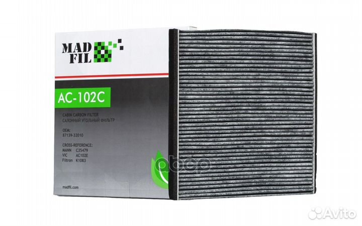 AC102C Салонный фильтр madfil toyota (87139-320
