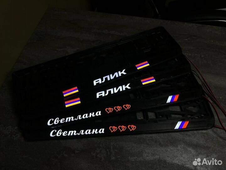 Номерная led рамка с вашим дизайном