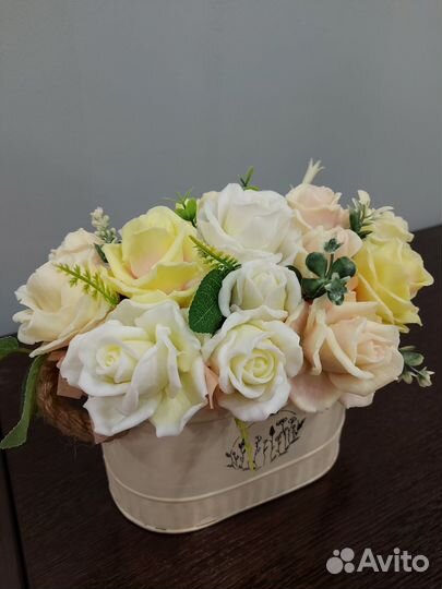 Букет роз из мыла