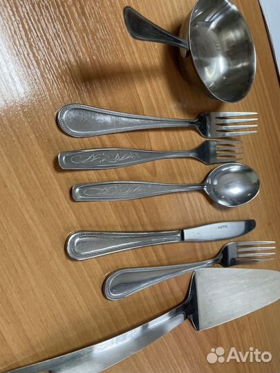 Вилки, ножи, лопатки столовые, кототница